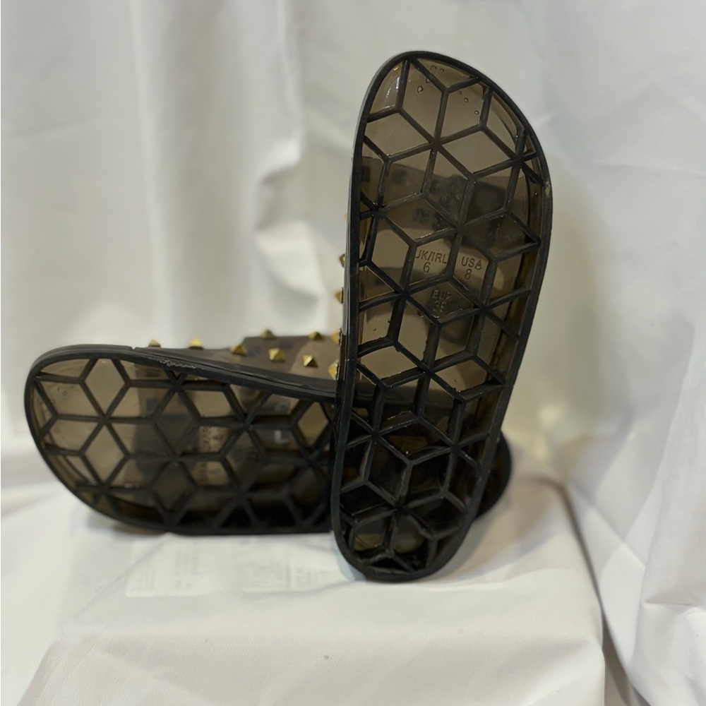 Cape Robbin Regal Black Jelly Studded Slide Sandals Women’s Size 8 - Picture 11 of 11